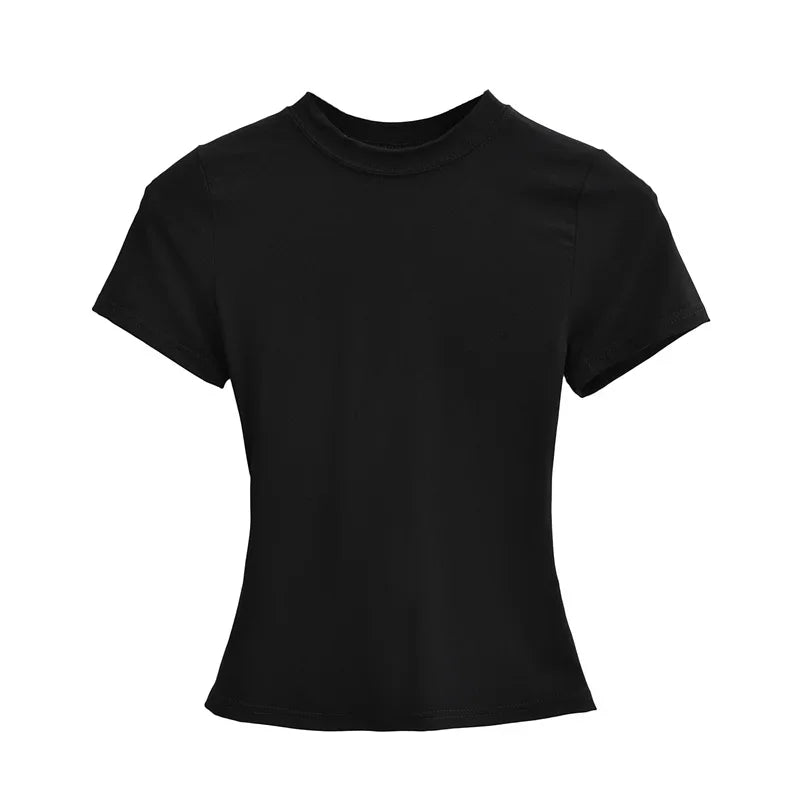 Black t-shirt on a white background