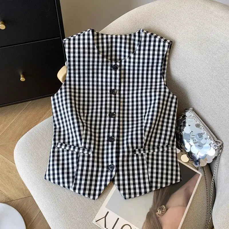 Sophia Plaid Vest Top