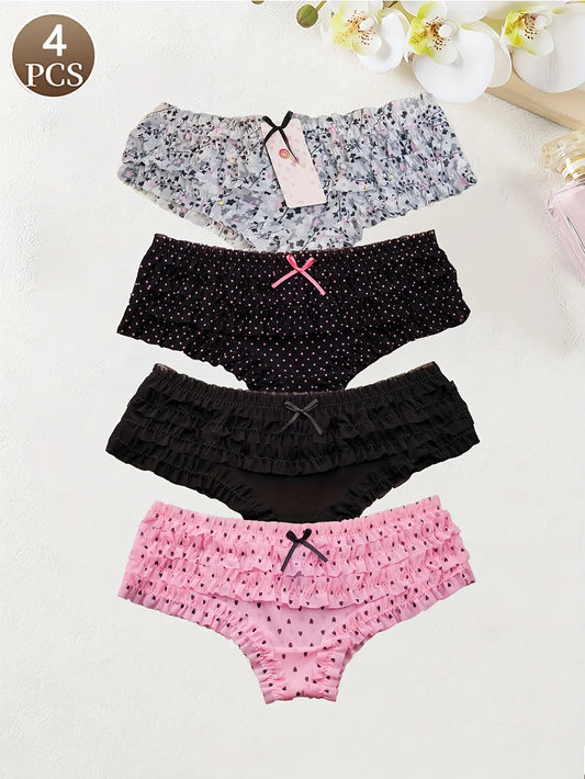 4PCS Sweet Lace Pantys