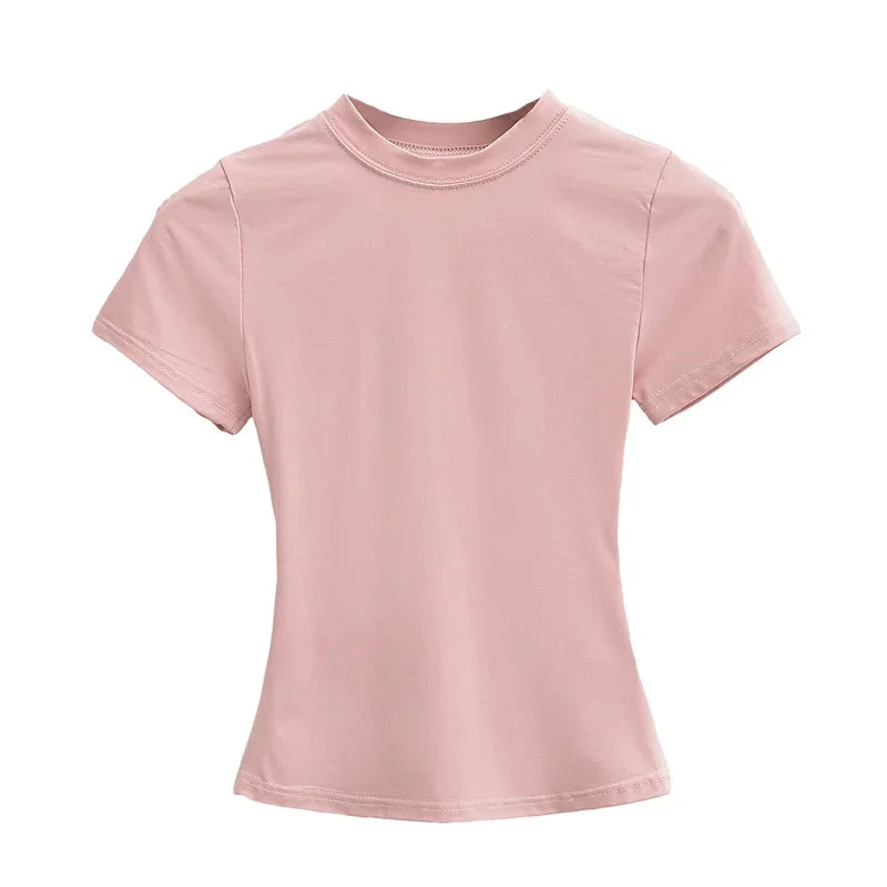 Pink t-shirt on a white background