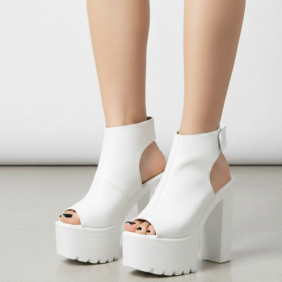 Olivia Peep Toe Platform Shoes