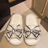 Bow Love Fluffy Slippers