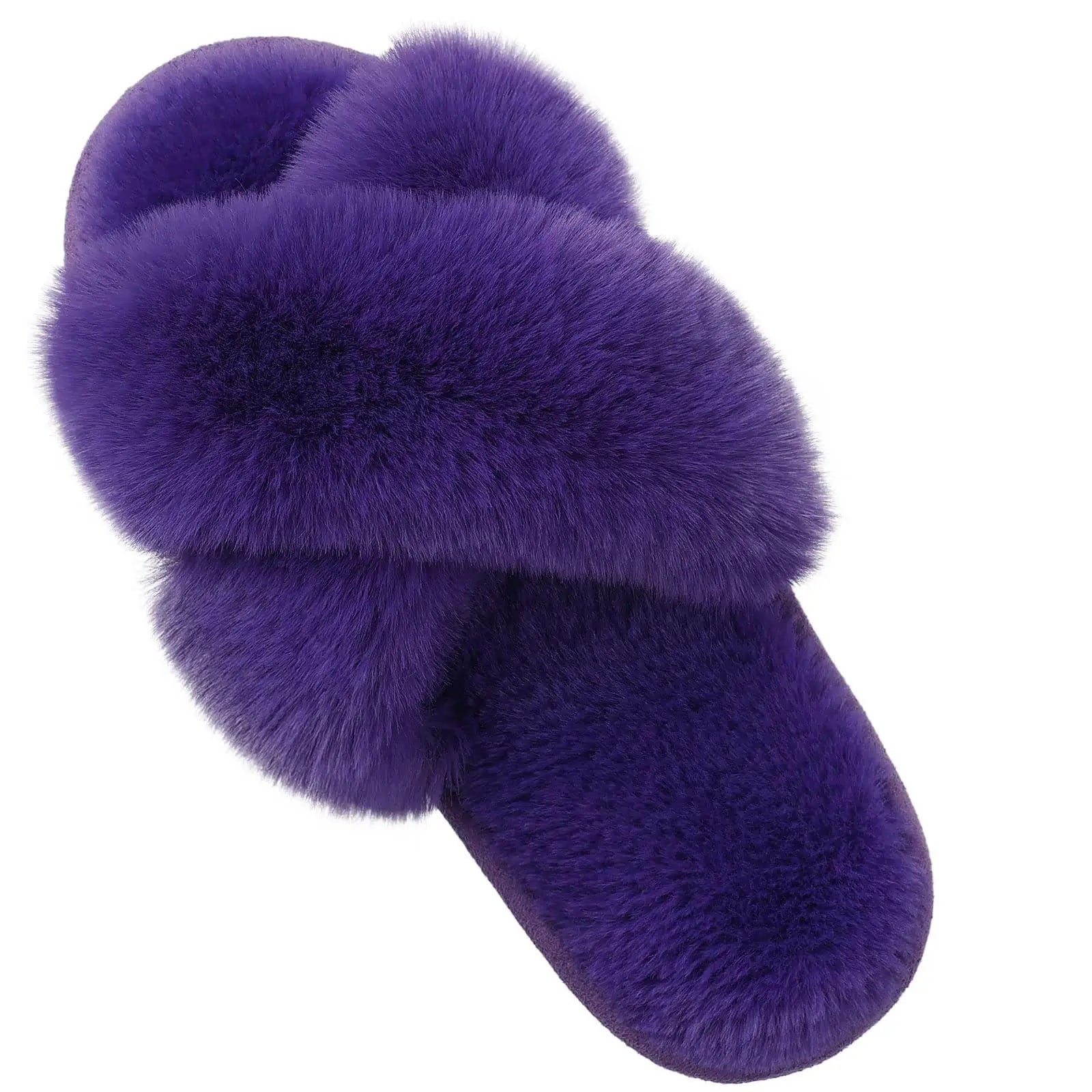 Josie Fluffy Open Toe Furry Slippers