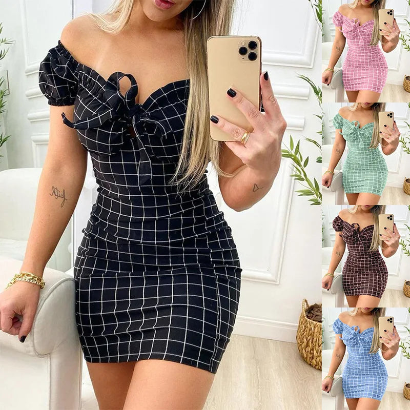 Rosalie Grid Mini Dress