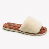 Dana Plush Flat Open Toe Slippers