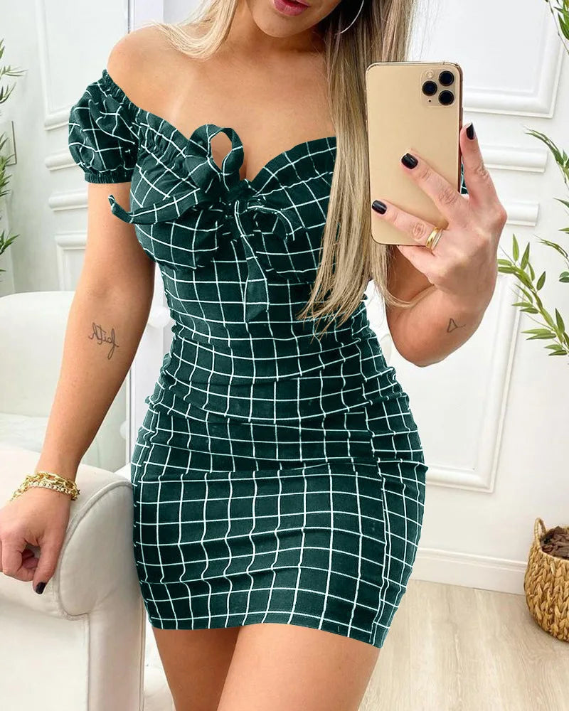 Rosalie Grid Mini Dress