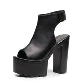 Olivia Peep Toe Chunky Platform Shoes
