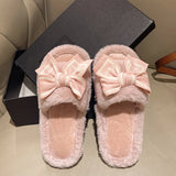 Bow Love Fluffy Slippers