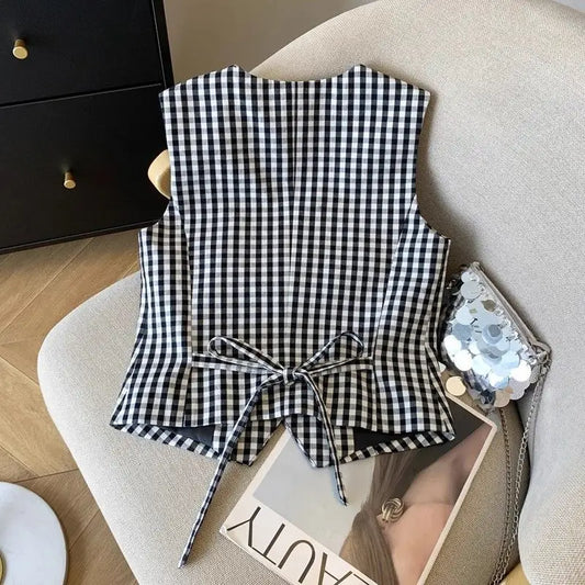 Sophia Plaid Vest Top