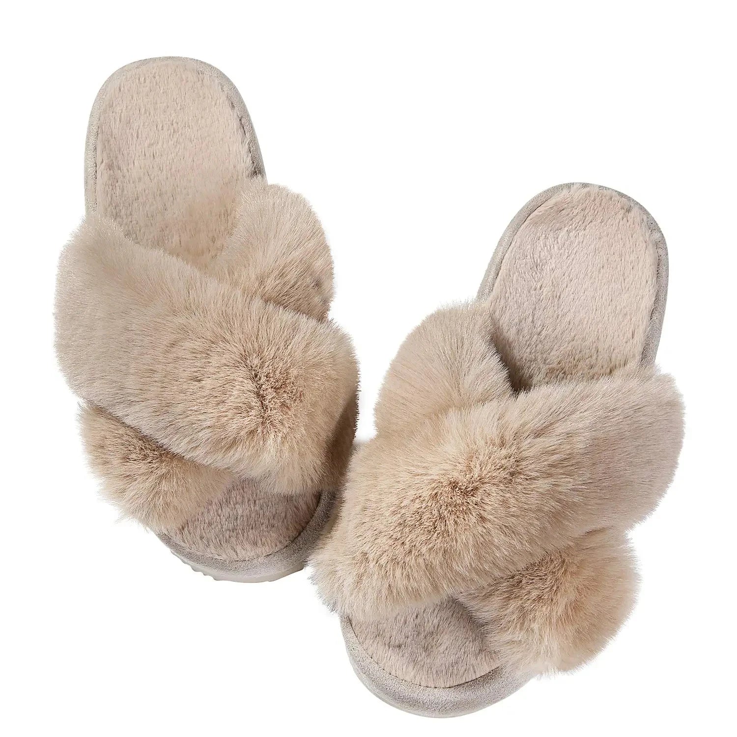 Josie Fluffy Open Toe Furry Slippers