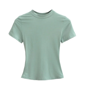 Mint green t-shirt on a white background