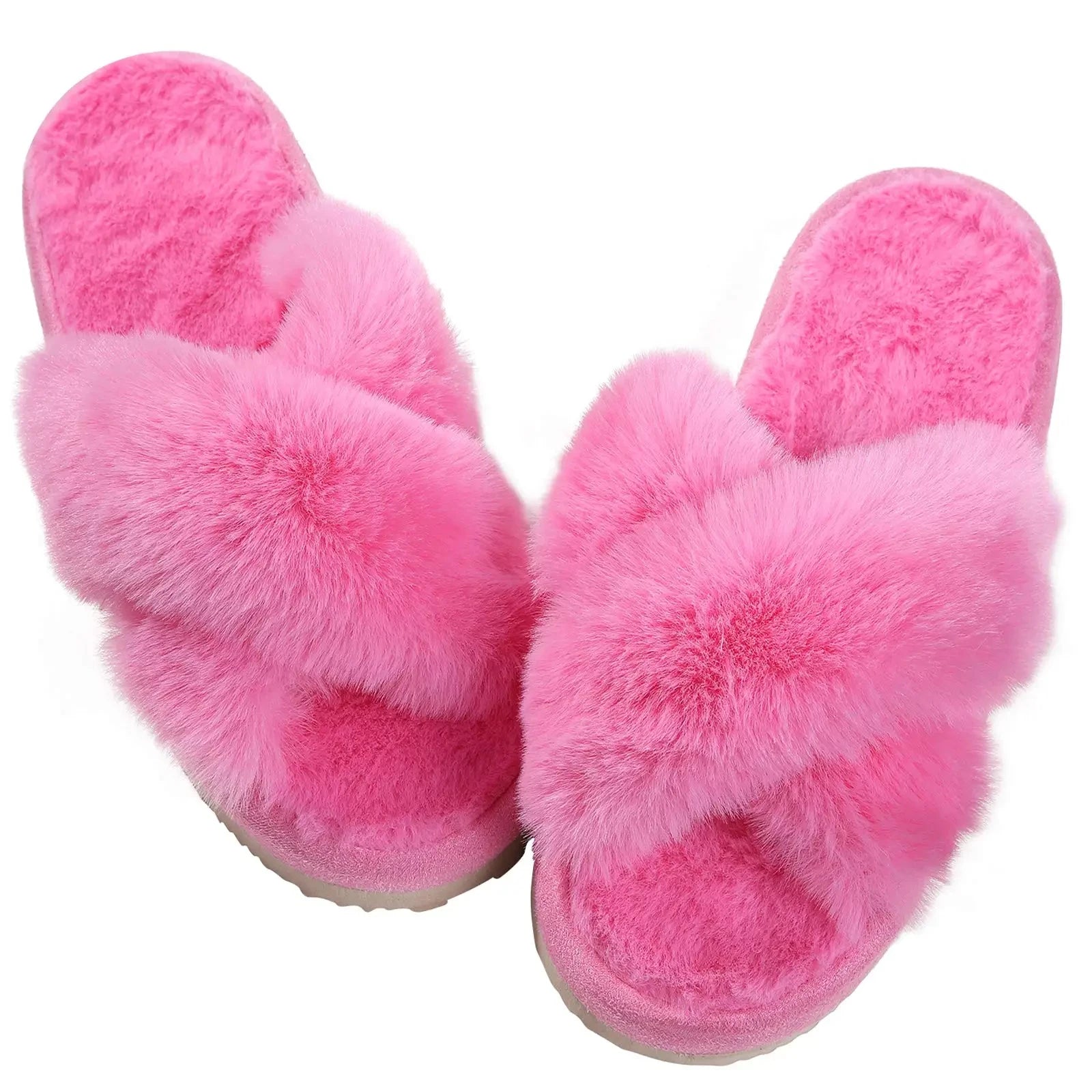 Josie Fluffy Open Toe Furry Slippers