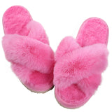 Josie Fluffy Open Toe Furry Slippers